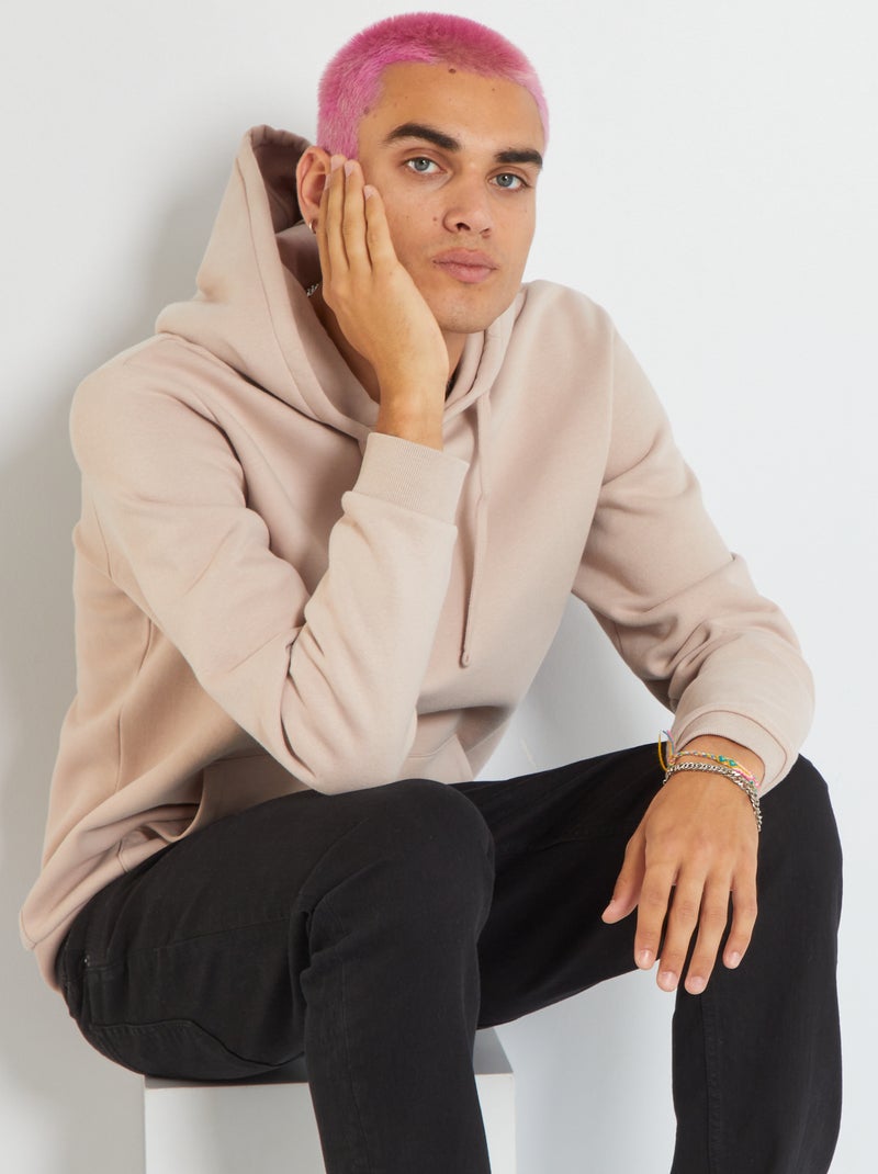 Sweat à capuche uni Rose - Kiabi