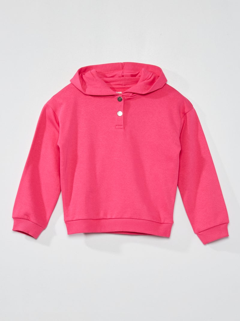 Sweat à capuche uni Rose - Kiabi