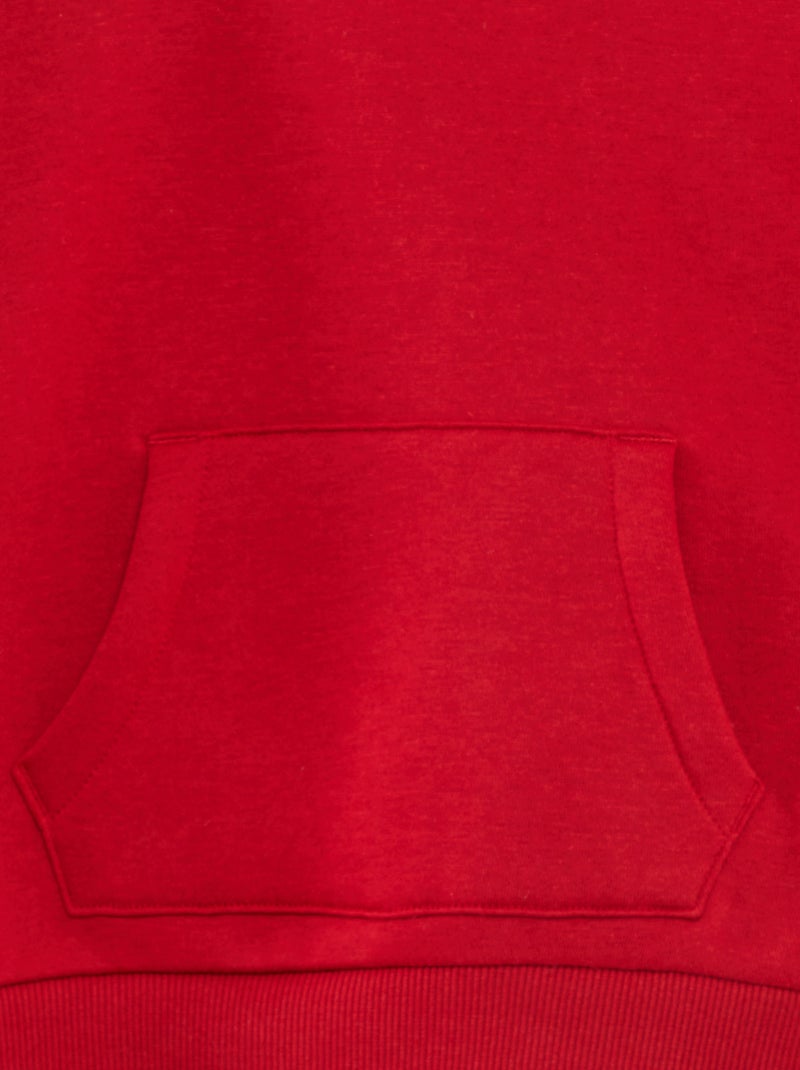 Sweat à capuche uni Rouge - Kiabi