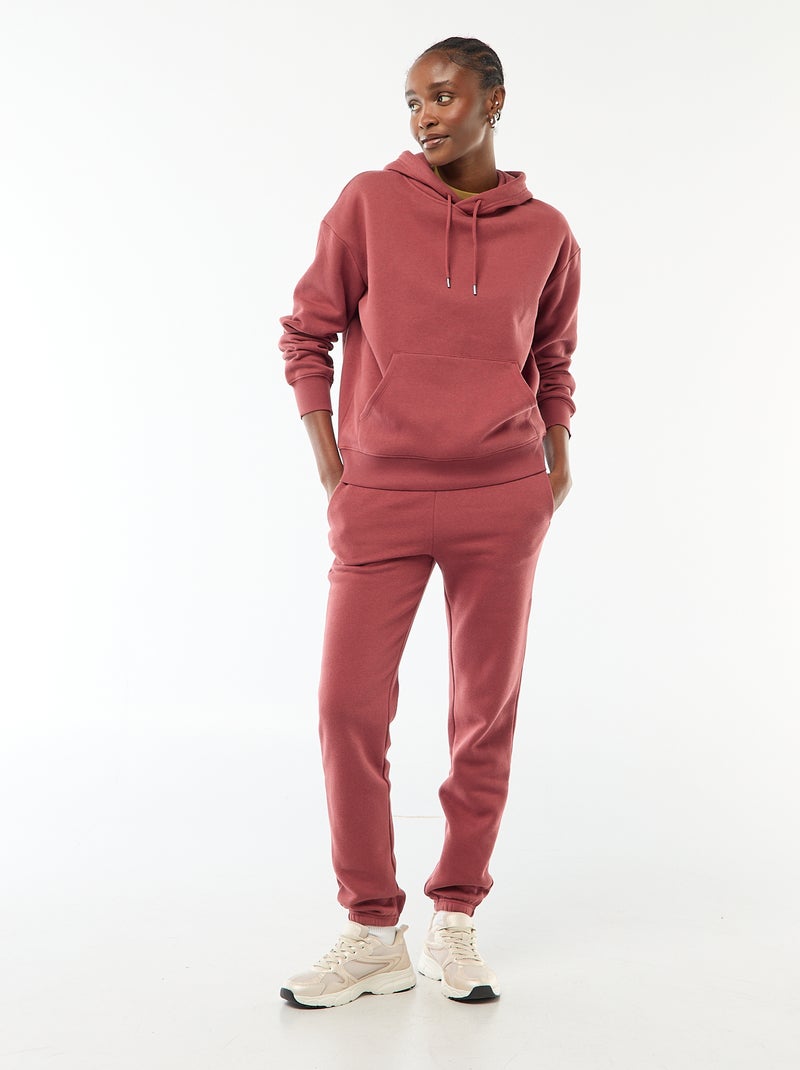 Sweat à capuche uni Rouge - Kiabi