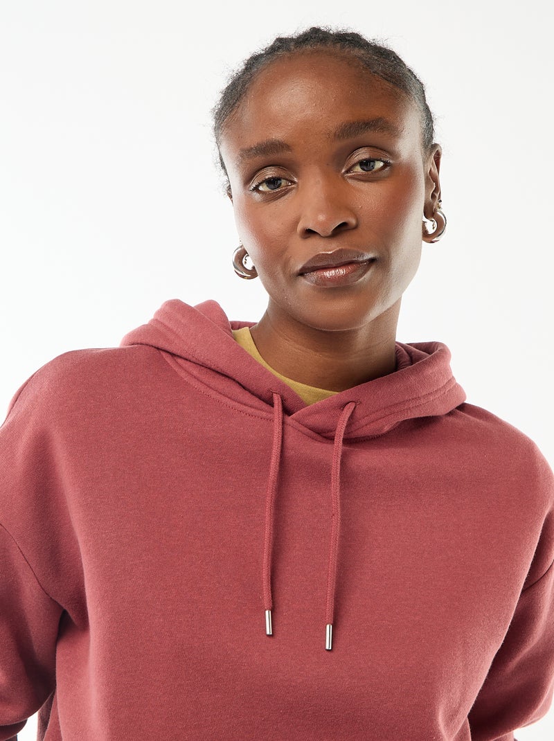 Sweat à capuche uni Rouge - Kiabi