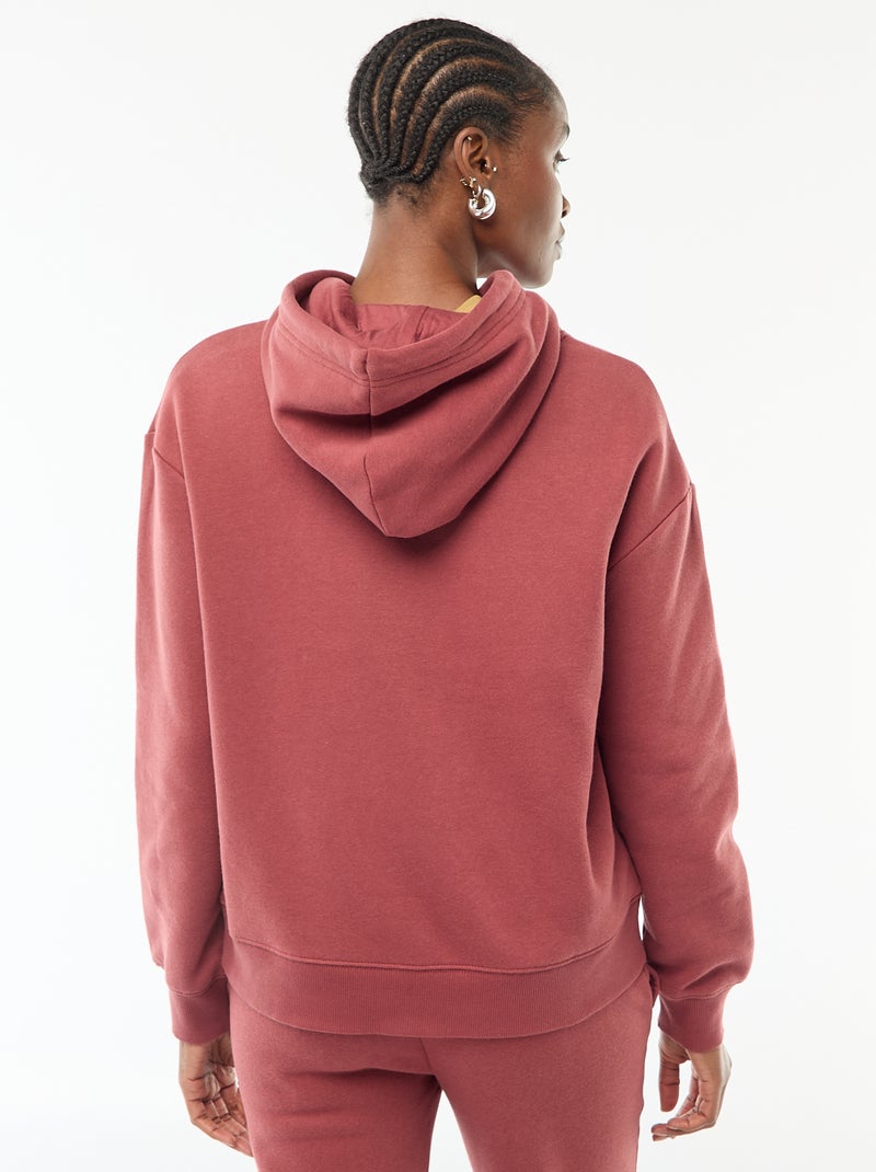 Sweat à capuche uni Rouge - Kiabi