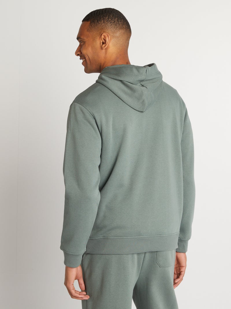 Sweat à capuche uni Vert - Kiabi