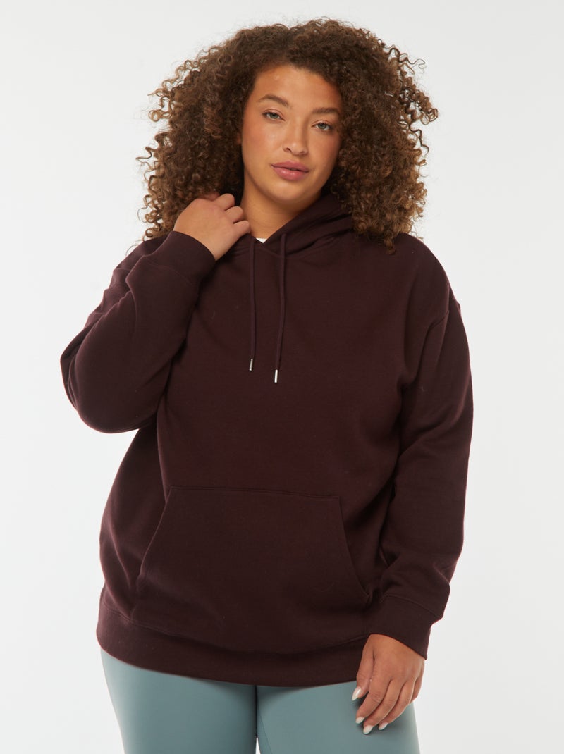 Sweat à capuche uni Violet - Kiabi