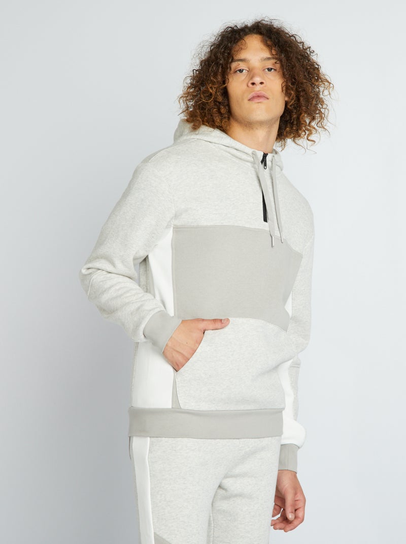 Sweat à capuche unie en molleton blanc - Kiabi
