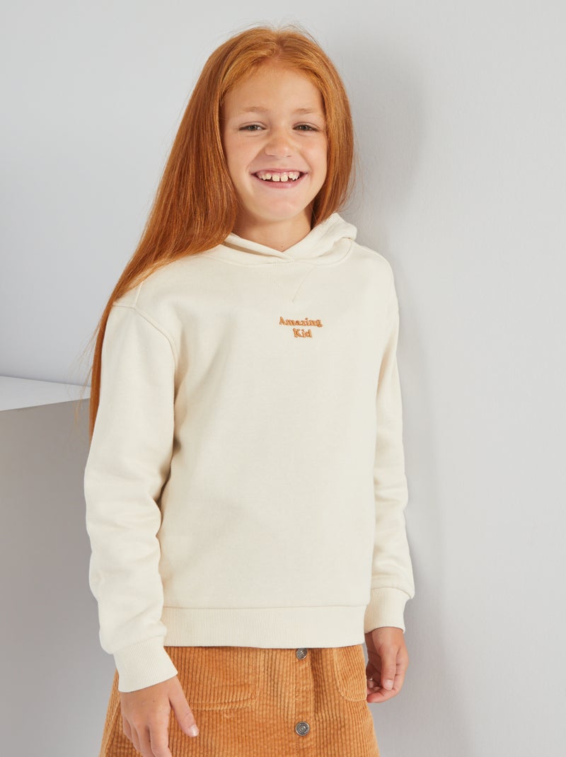 Sweat à capuche unisexe Blanc - Kiabi