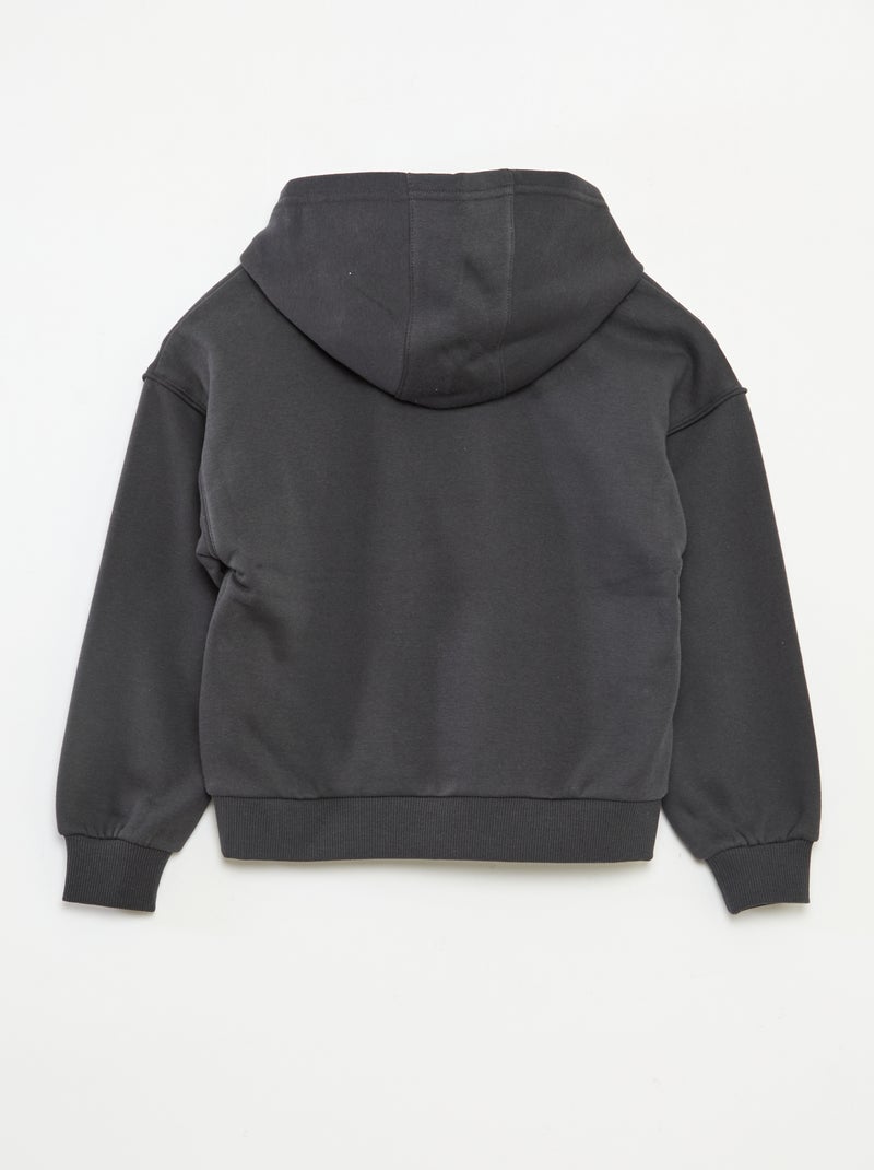 Sweat à capuche 'Universal' 'Wicked' en coton uni Noir - Kiabi