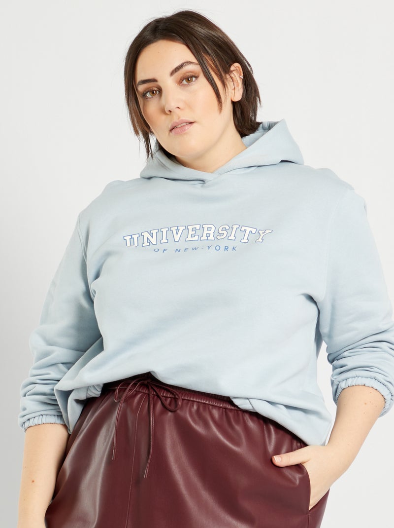 Sweat à capuche 'University' bleu - Kiabi