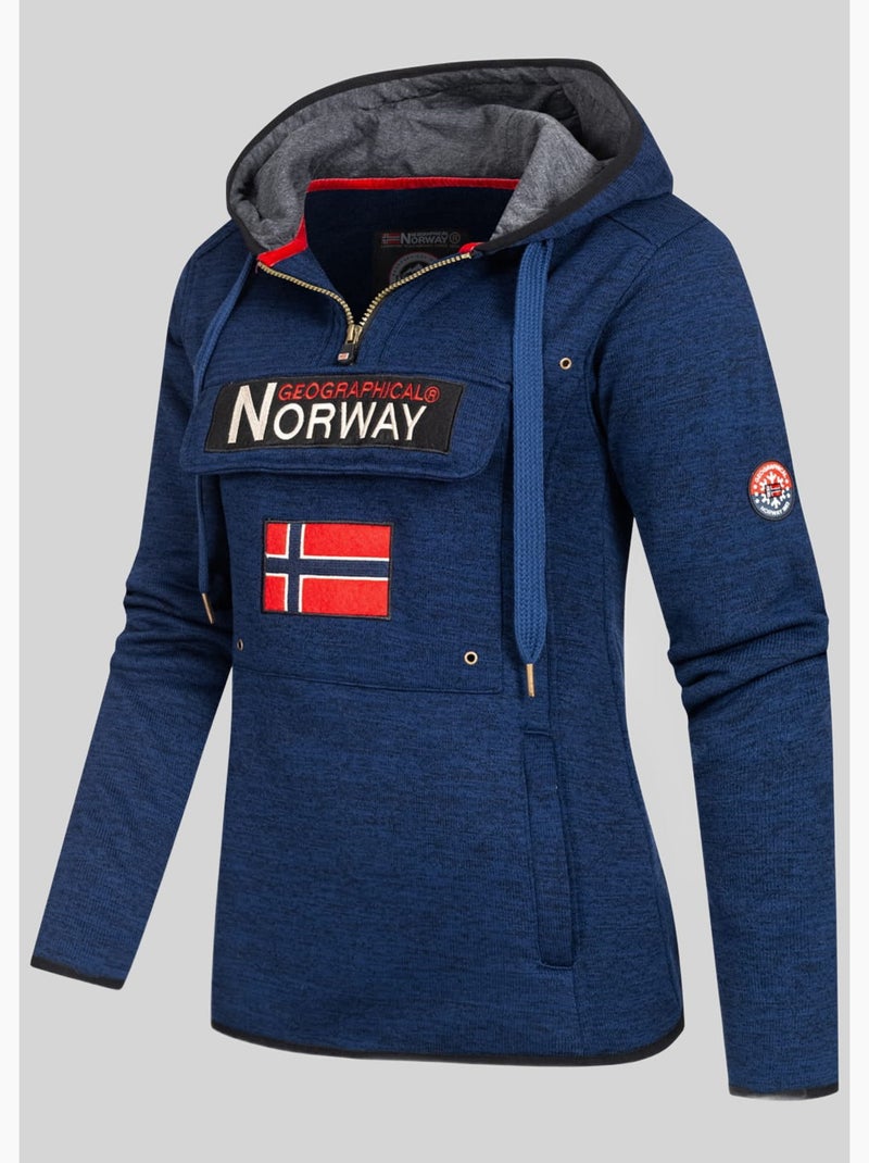 Sweat à capuche upclassica – geographical norway Bleu marine - Kiabi