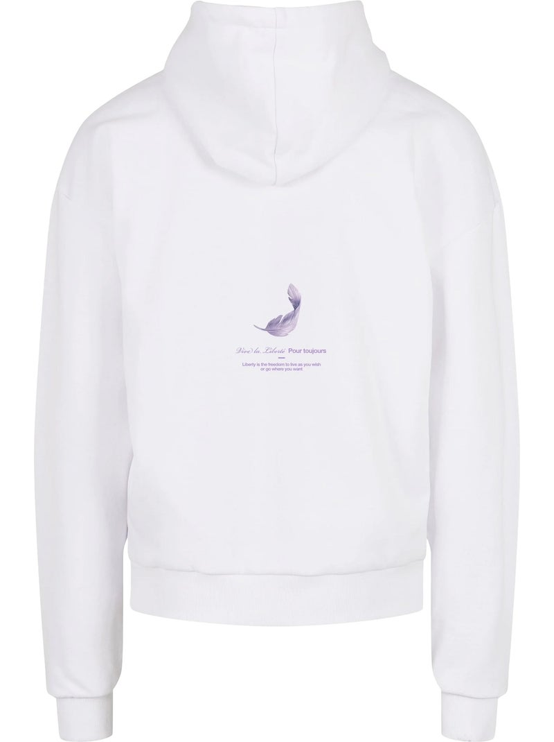 Sweat à capuche upscale vive la liberte - mister tee Blanc - Kiabi