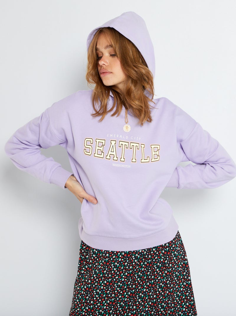 Sweat à capuche violet - Kiabi