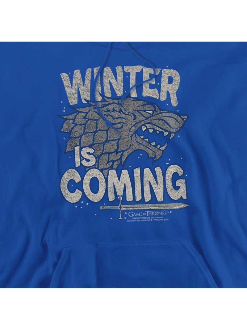 Sweat à capuche winter is coming - game of thrones Bleu roi - Kiabi