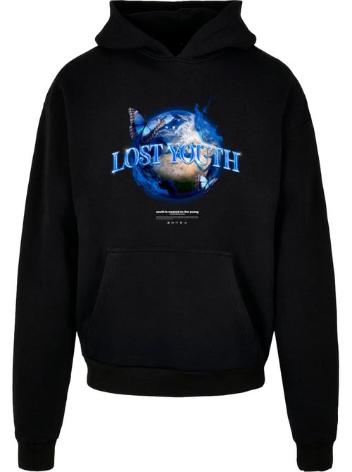 Sweat à capuche world - lost youth - Kiabi