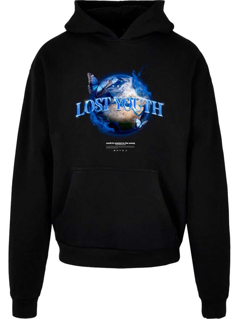 Sweat à capuche world - lost youth Noir - Kiabi