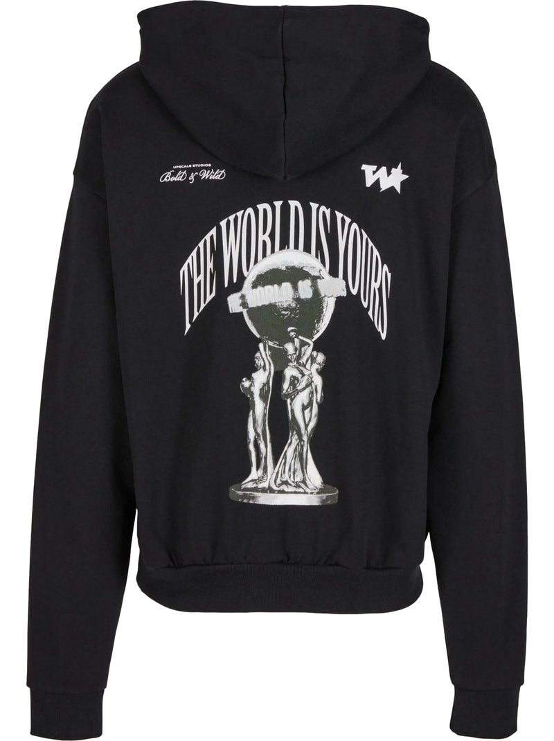 Sweat à capuche your world - mister tee Noir - Kiabi
