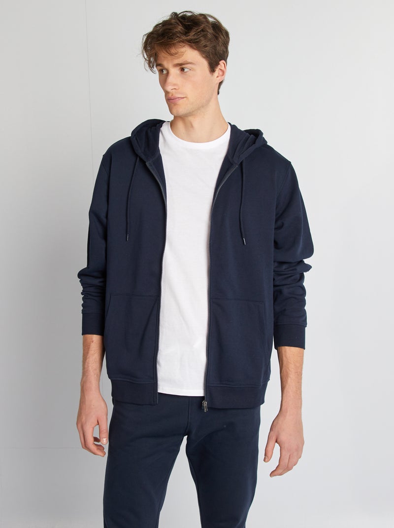 Sweat à capuche zippé +1m90 Bleu marine - Kiabi