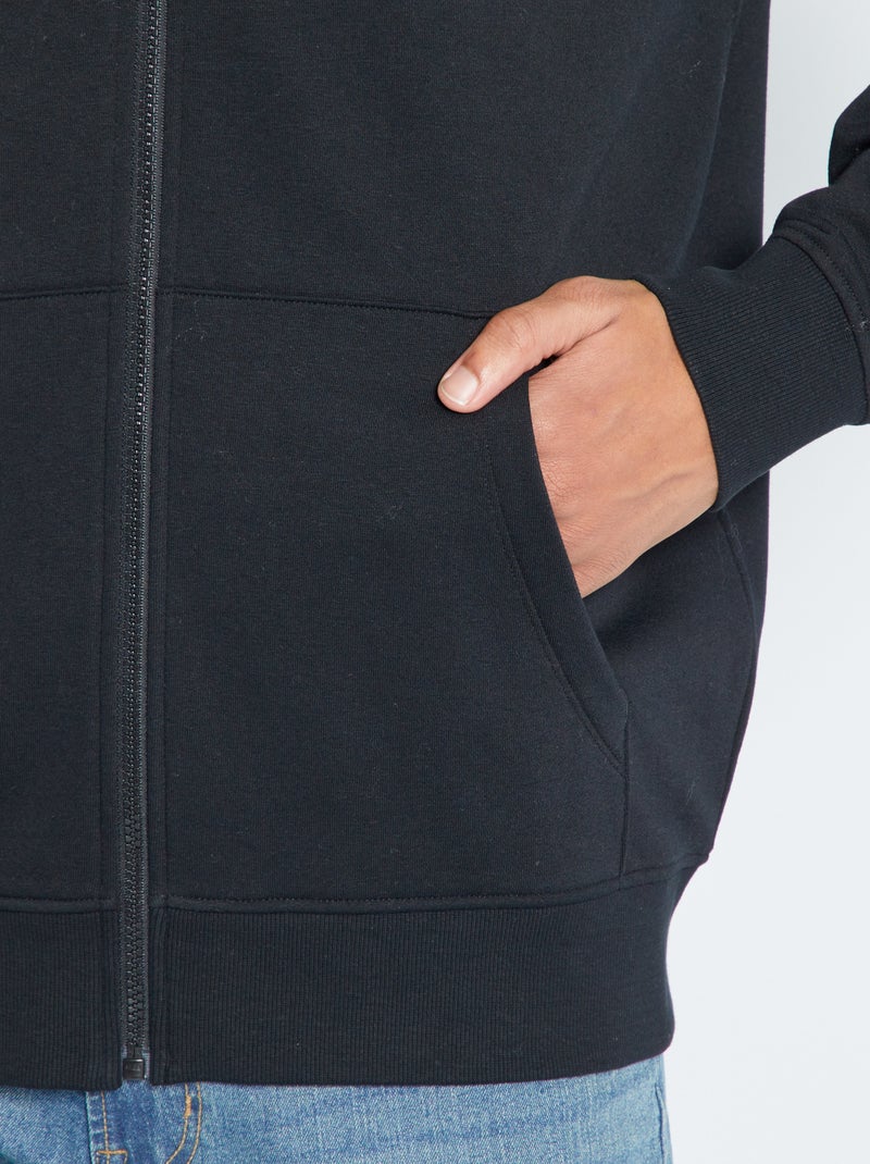 Sweat à capuche zippé +1m90 noir - Kiabi