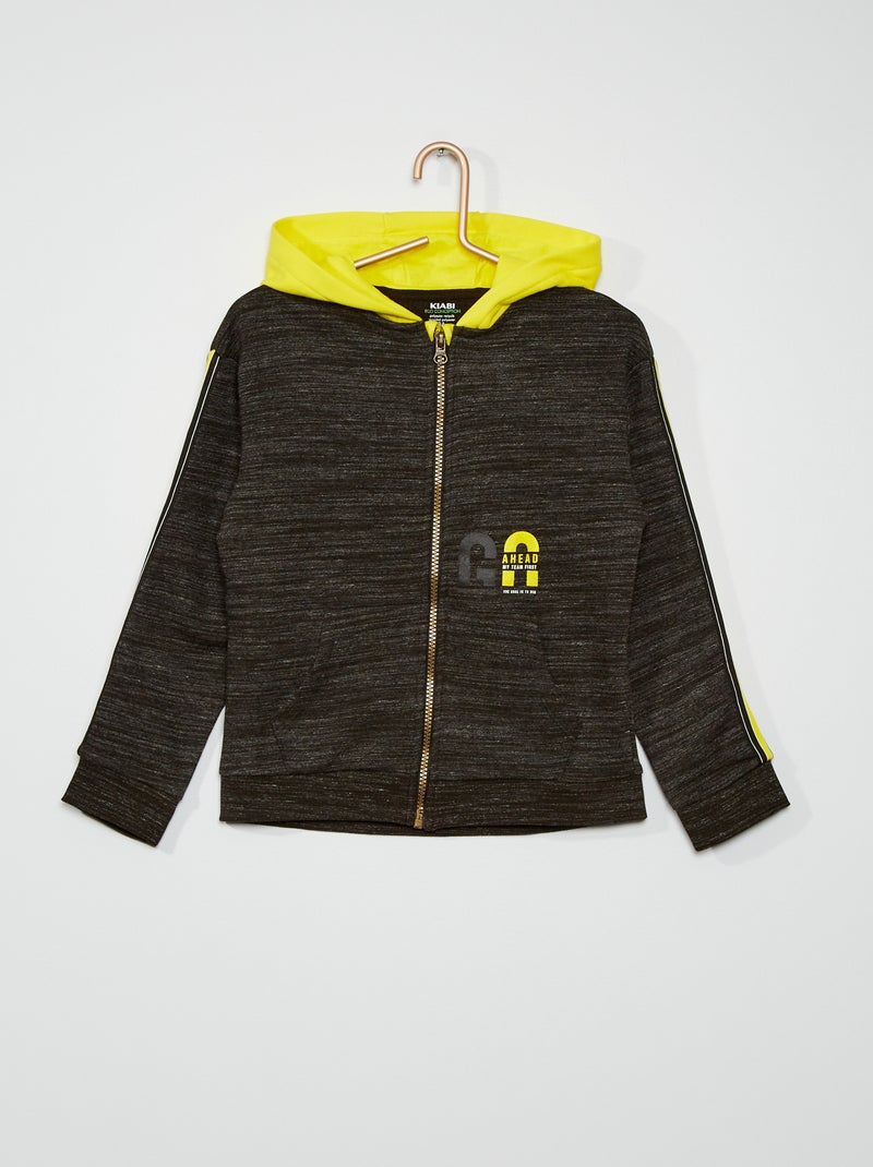 Sweat à capuche zippé anthracite - Kiabi