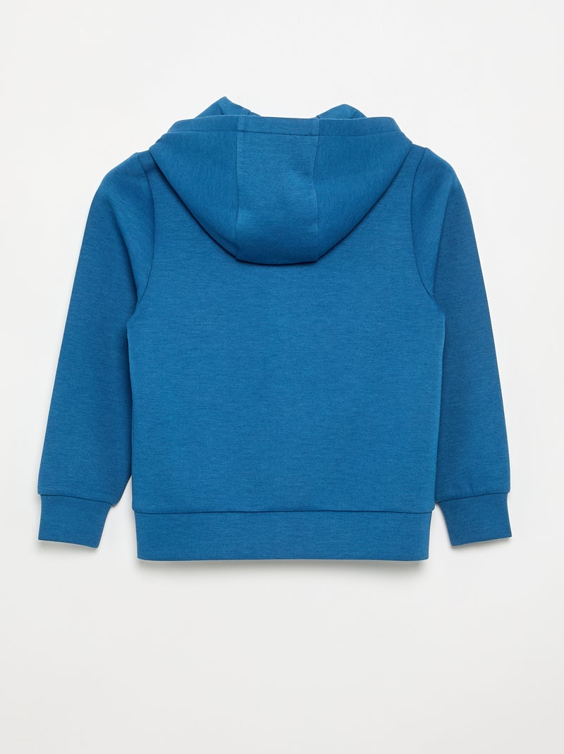 Sweat à capuche zippé avec 2 poches zippées Bleu - Kiabi