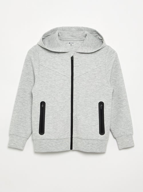 Sweat à capuche zippé avec 2 poches zippées - Kiabi Sweat à capuche zippé avec 2 poches zippées - Kiabi