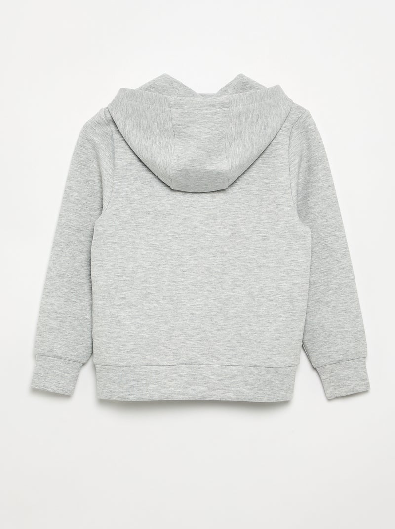 Sweat à capuche zippé avec 2 poches zippées Gris - Kiabi