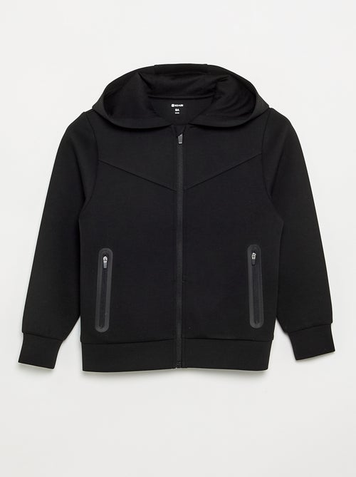 Sweat à capuche zippé avec 2 poches zippées - Kiabi Sweat à capuche zippé avec 2 poches zippées - Kiabi