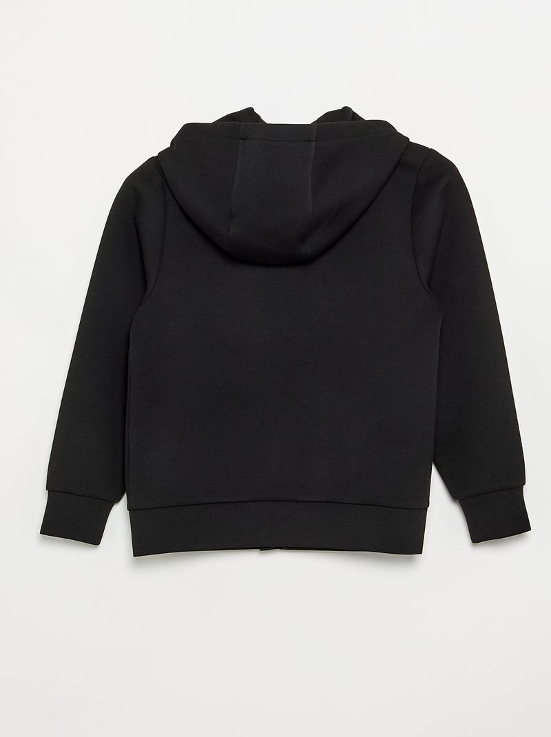 Sweat à capuche zippé avec 2 poches zippées Noir - Kiabi