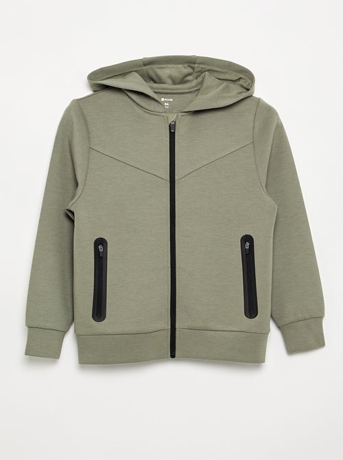 Sweat à capuche zippé avec 2 poches zippées - Kiabi Sweat à capuche zippé avec 2 poches zippées - Kiabi