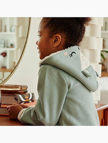 Sweat à capuche zippé bébé en molleton Alma