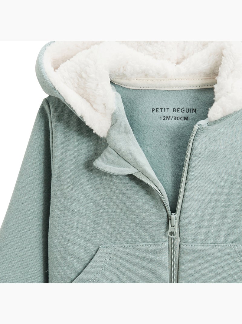 Sweat à capuche zippé bébé en molleton Alma Bleu - Kiabi