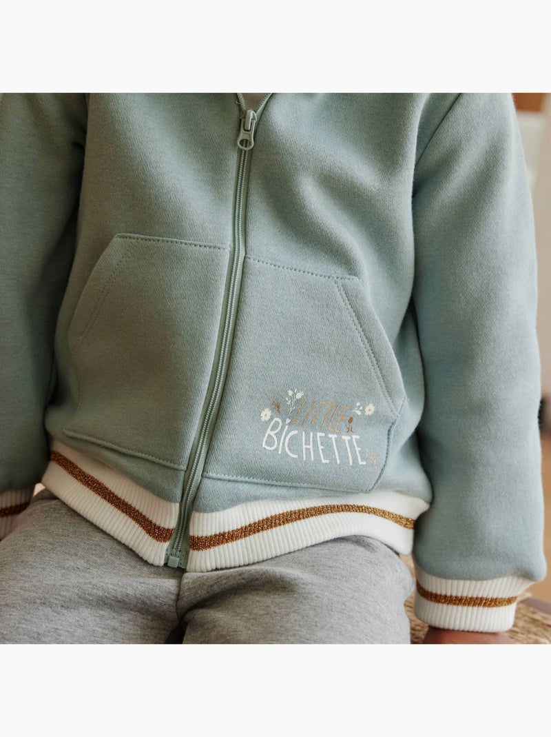 Sweat à capuche zippé bébé en molleton Alma Bleu - Kiabi