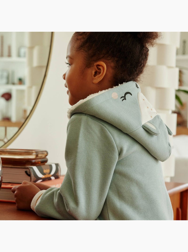 Sweat à capuche zippé bébé en molleton Alma Bleu - Kiabi