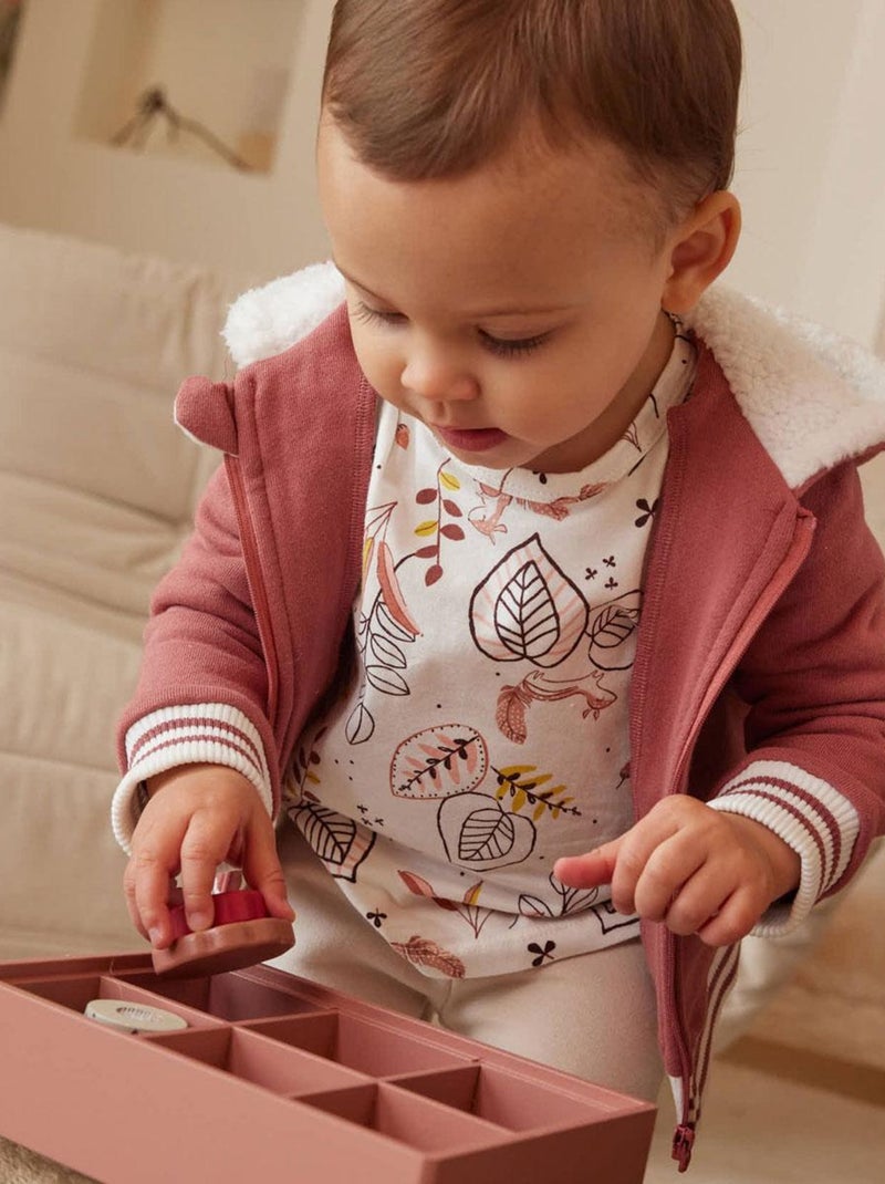 Sweat à capuche zippé bébé en molleton Elena Rose - Kiabi