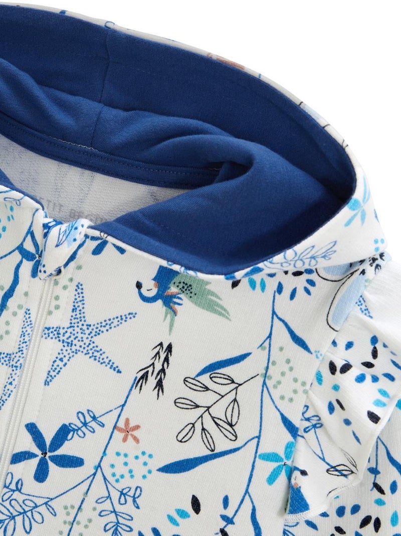 Sweat à capuche zippé bébé Océan d'amour Bleu - Kiabi