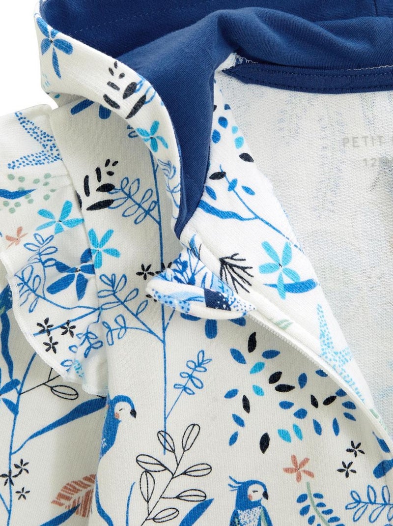 Sweat à capuche zippé bébé Océan d'amour Bleu - Kiabi