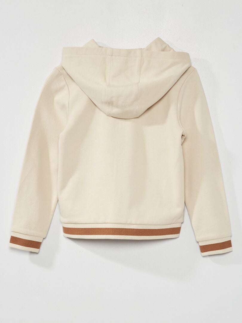 Sweat à capuche zippé Beige - Kiabi