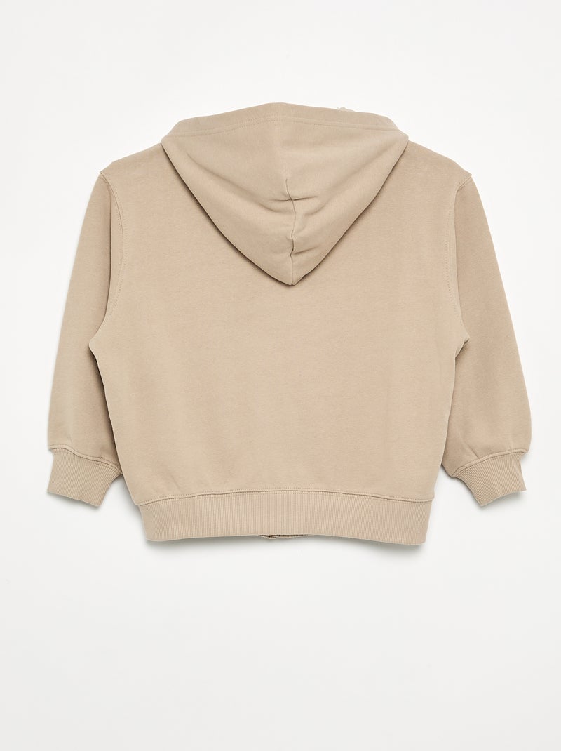 Sweat à capuche zippé Beige - Kiabi