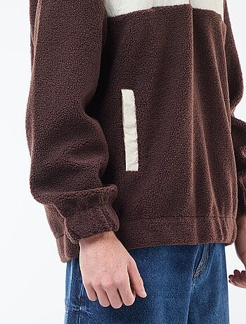 Sweat à capuche zippé bicolore