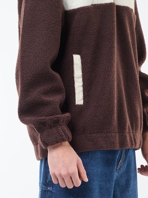 Sweat à capuche zippé bicolore - Kiabi