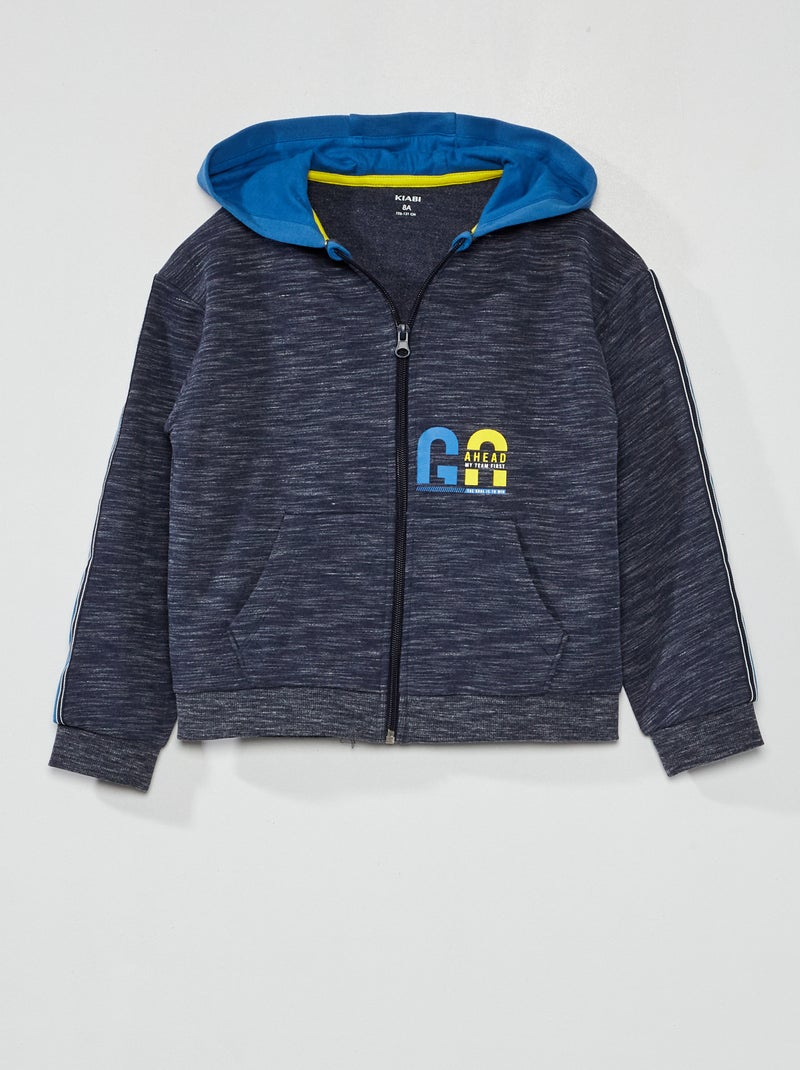 Sweat à capuche zippé Bleu - Kiabi