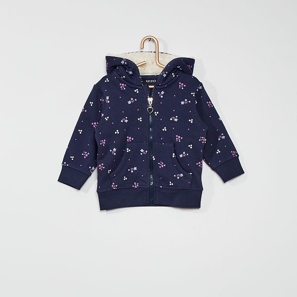 Sweat A Capuche Zippe Bebe Fille Bleu Marine Kiabi 12 00