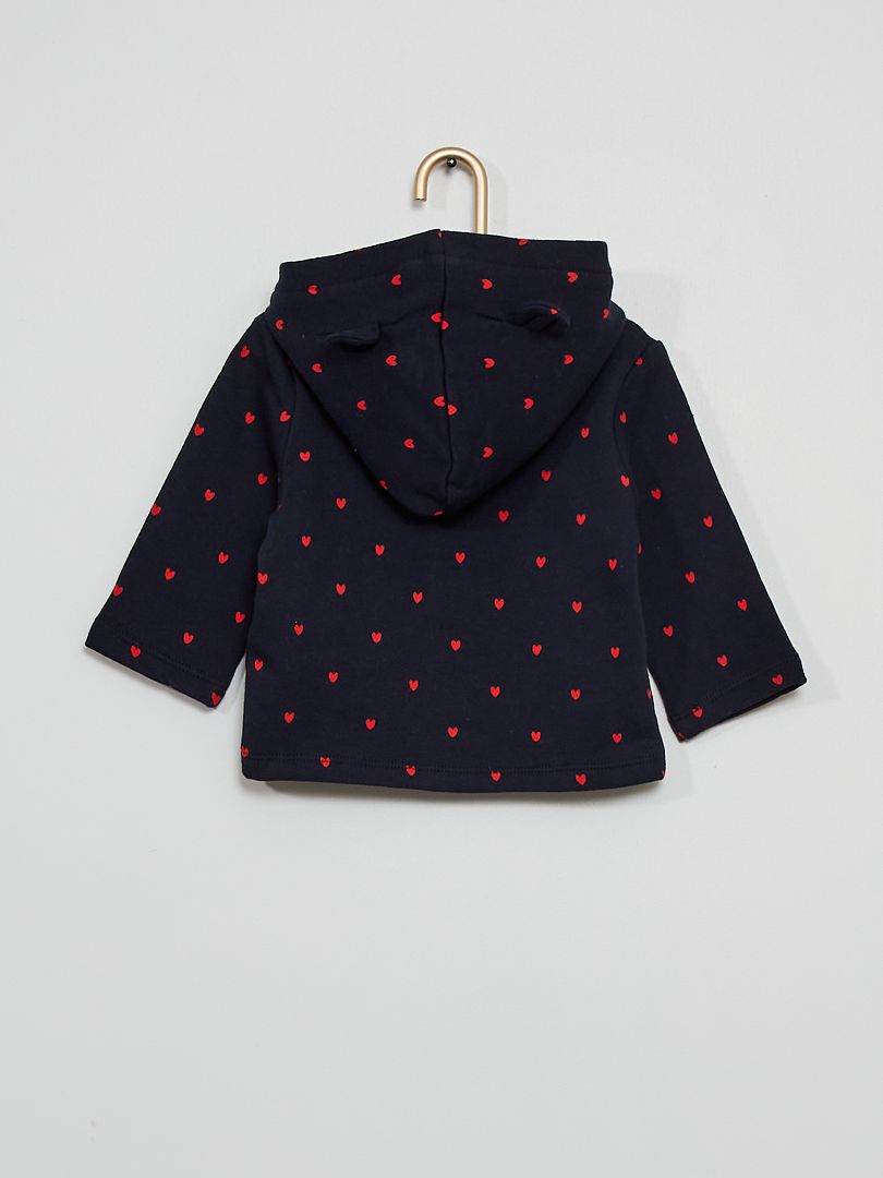 Sweat à capuche zippé bleu marine - Kiabi