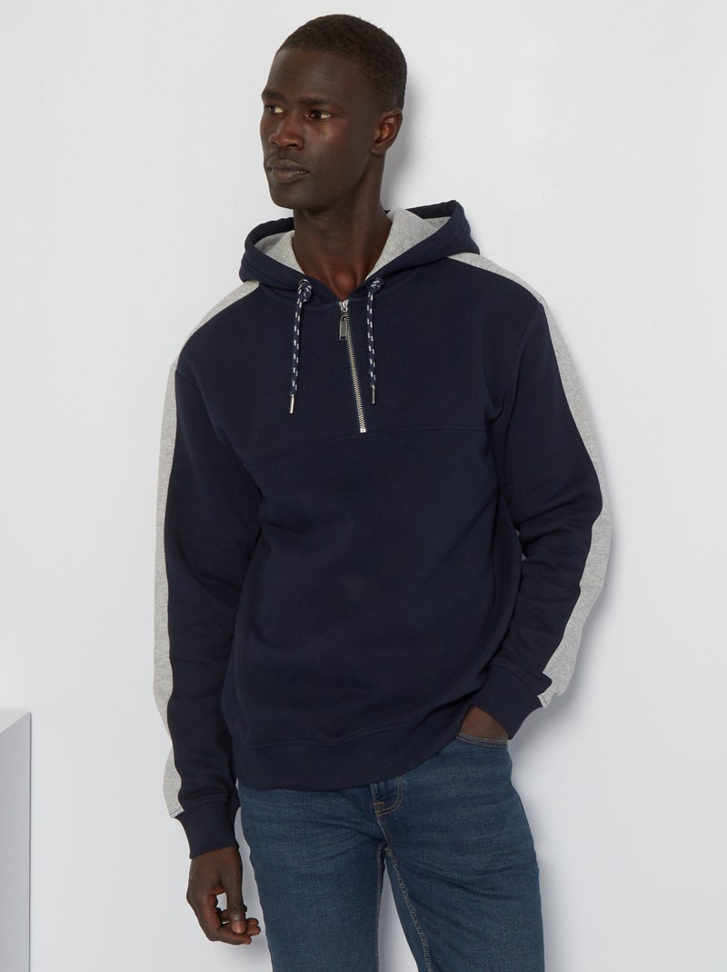 Sweat à capuche zippé Bleu marine - Kiabi