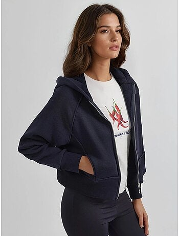 Sweat à capuche zippé coupe décontractée