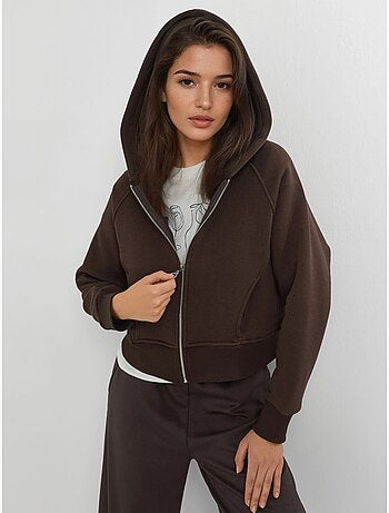 Sweat à capuche zippé coupe décontractée hiccup