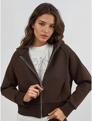Sweat à capuche zippé coupe décontractée hiccup