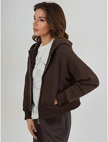 Sweat à capuche zippé coupe décontractée hiccup