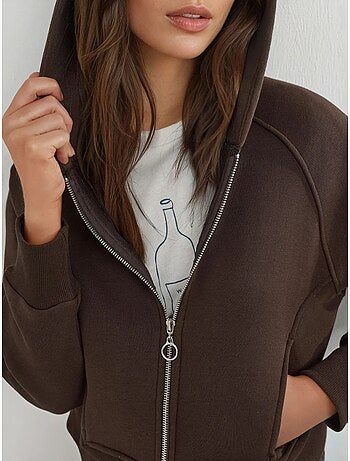 Sweat à capuche zippé coupe décontractée hiccup