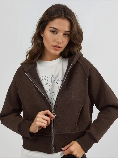 Sweat à capuche zippé coupe décontractée hiccup - Kiabi Sweat à capuche zippé coupe décontractée hiccup - Kiabi