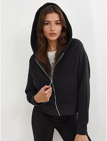 Sweat à capuche zippé coupe décontractée hiccup